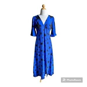Topshop electric blue star midi dress 8